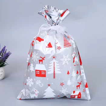 

30Pcs/set S M L Drawstring Christmas Gift Bags Favor Party Bags Candy Empty Bag Wrapping Bag+ 30pcs Ribbons Storage Capacity