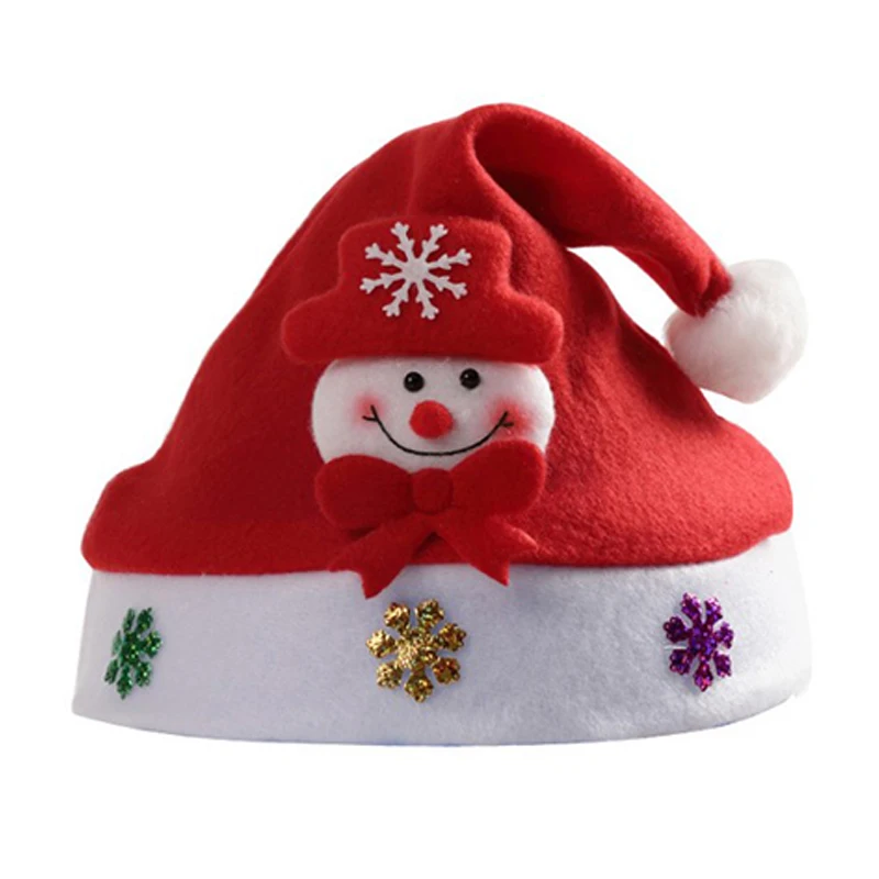 Светящаяся Рождественская шапка для детей и взрослых, Рождественская шапка Санта-Клауса, светильник, шапка для детей и взрослых, рождественские вечерние шапки для украшения