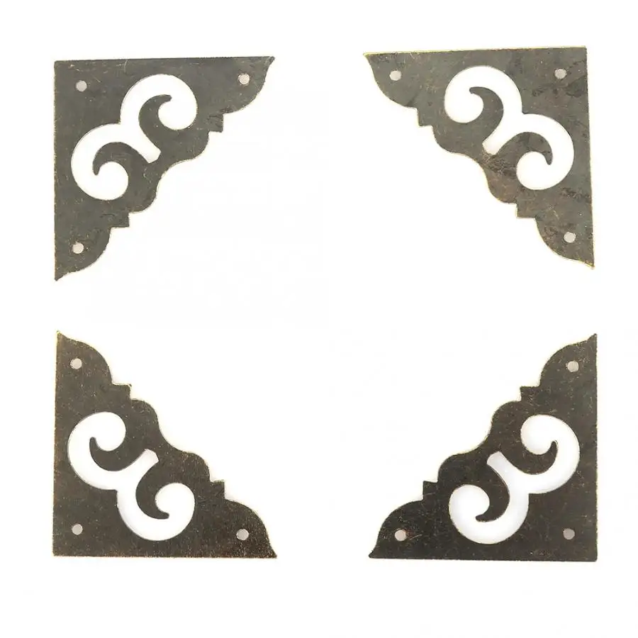 

12pcs Furniture Connector Wood Box Jewelry Gift Case Bronze Corner Decorative Protectors Edge Cover Guard Corner Protector
