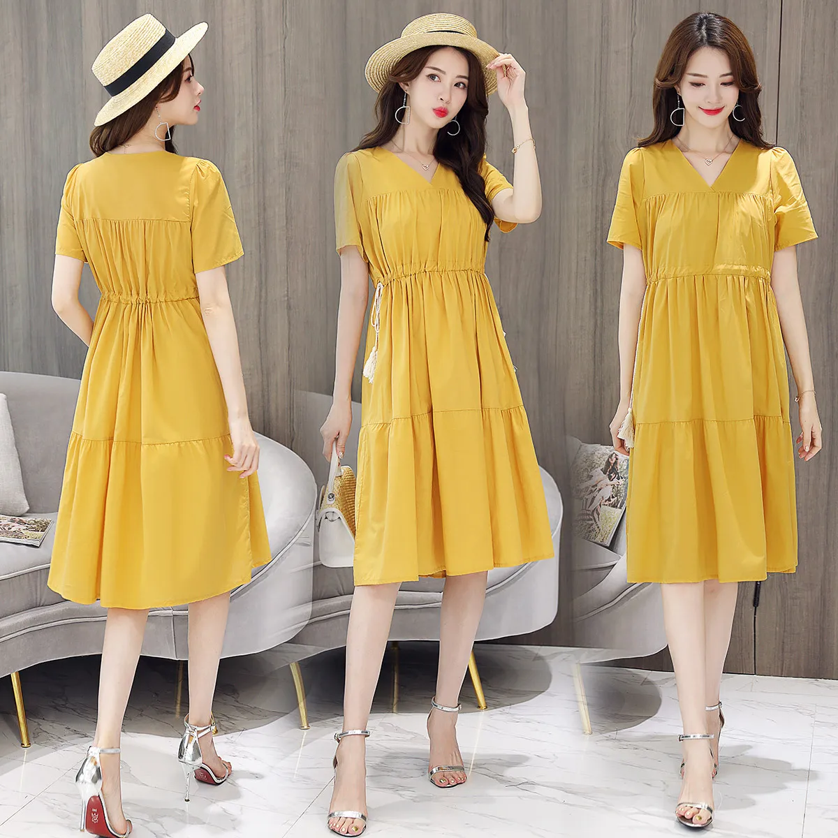 

Summer Wear 2019-Women's Very Fairy of France Non-mainstream Waist Hugging Dress Women's Summer Sweet Short-height Fairy Skirt