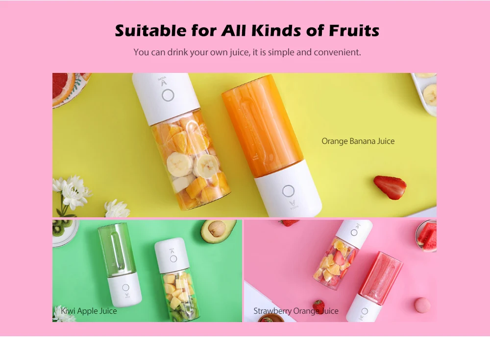 VIOMI 350ml Large Capacity Rechargeable Power Motor Food Grade Material Juicer Cup from Xiaomi youpin