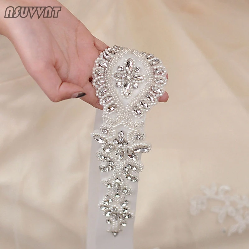 Fashion Bridal Belt Crystal Trim Applique Vintage Rhinestone Bridal Belt Rhinestone Belts For Gown Dress Girl Women Dress Belt