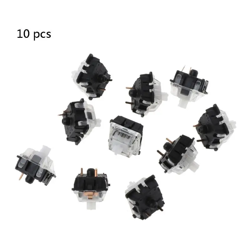 Clear Linear 10Pcs Mechanical Keyboard Gateron MX 3 Pin Black Switch Transparent Case - Цвет: Clear Linear