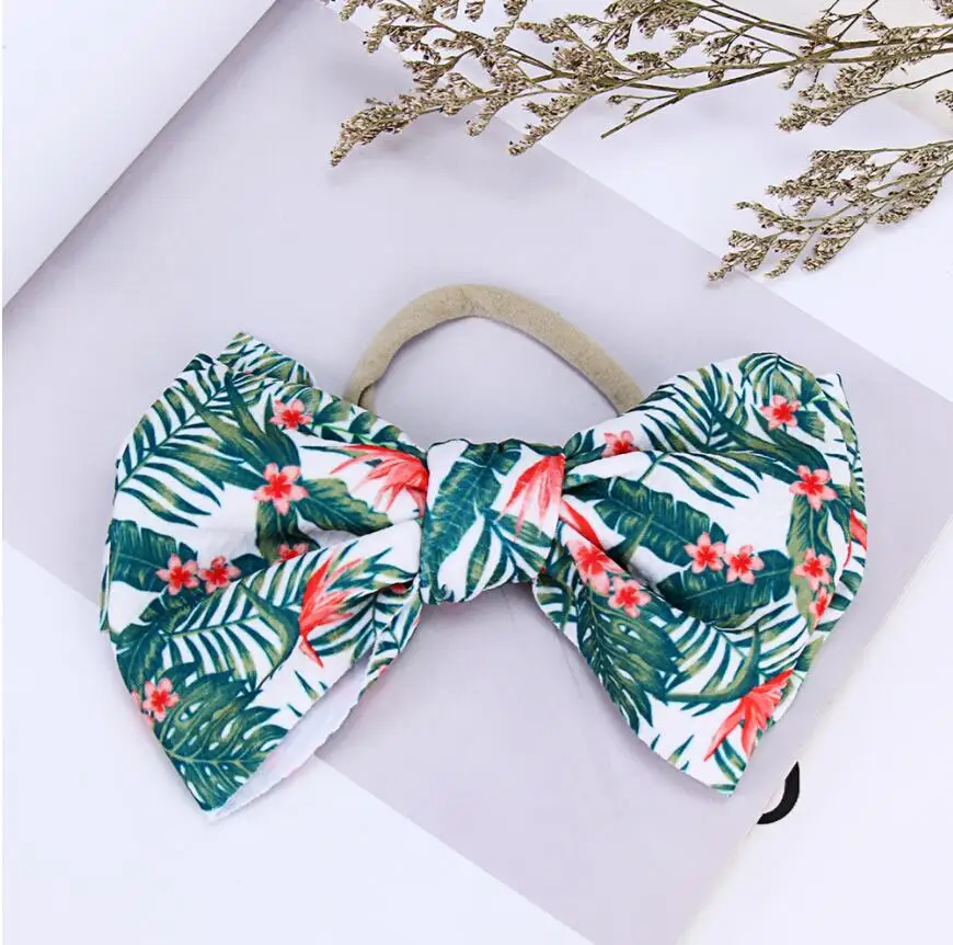 ; 36 шт./лот; повязка на голову с бантом и цветочным узором; нейлоновая повязка на голову для девочек; ручная работа; Лидер продаж; эластичные детские аксессуары для волос «сделай сам»