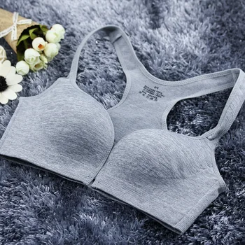 

PAERLAN Sports Underwear No Steel Ring Bra Front Buckle Bra Sports Bra New Vest Underwear Women 3/4 Cup Bra