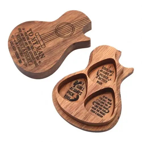 3 шт. деревянные медиаторы для гитары акустический Электрический музыкальный инструмент аксессуар с коробкой шик - Цвет: Wood