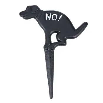 

1pc Practical Yard Sign Durable Iron Dog Shaped Decorated Inserted Sign (Black)