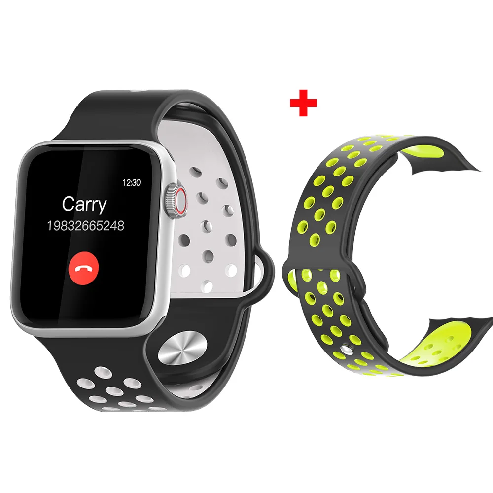 extra green strap 2 LEMFO Смарт часы Полный сенсорный экран для сердечного ритма шагомер сообщение напоминание телефон часы для мужчин женщин для Apple Android телефон - Цвет: extra green strap 2