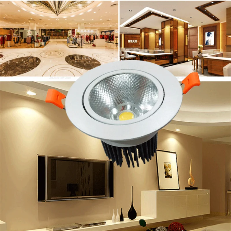 LED Downlight Recessed Ceiling Spotlight Ceiling Lamps LED lights Embedded COB downlights Dimmable 5W7W9W12W15W18W Home commercial led lights AC90-265V ceiling Indoor lighting