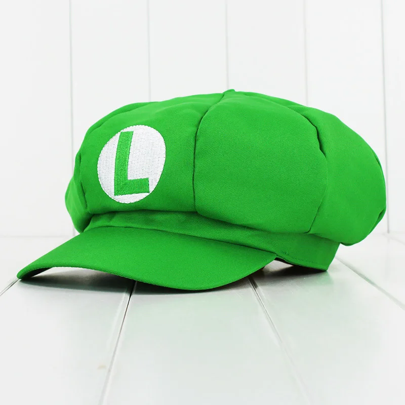 Mario Odyssey шапка для косплея для взрослых детей Аниме Супер шапка Марио шапка Luigi Bros Косплей Кепка - Цвет: Зеленый