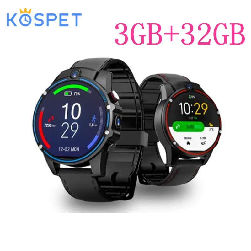 KOSPET Vision 3 ГБ 32 ГБ 5.0MP двойная камера GPS Спорт Android Смарт часы 1," 800 мАч Bluetooth Smartwatch для мужчин для IOS Android