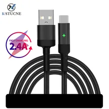 Usb type-C кабель для iPhone X XS XR 7 8 Plus автоматически отключается Быстрая зарядка для samsung S9 светодиодный кабель для синхронизации данных