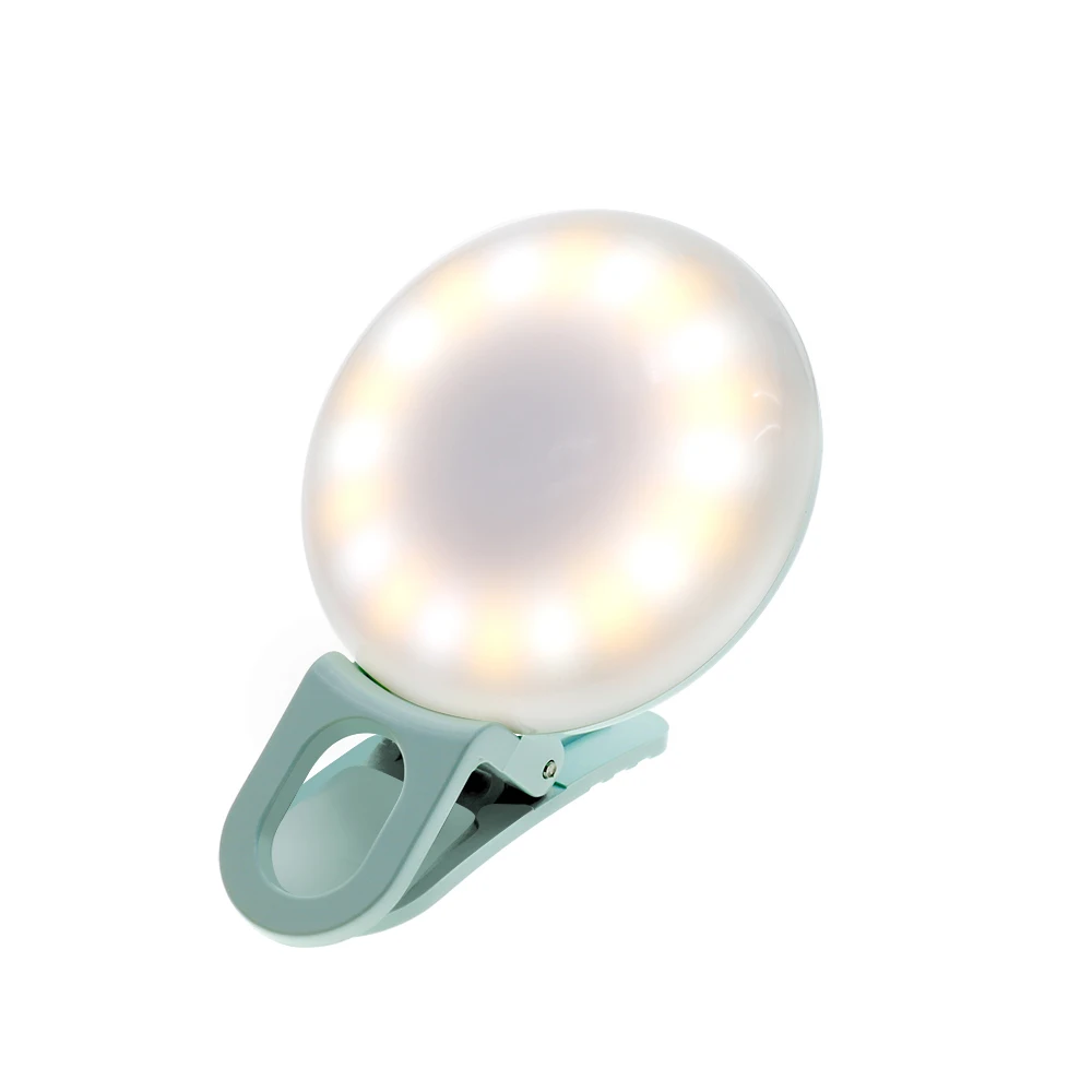 Blue Портативный Selfie Flash Light Универсальный затемняемый заполняющий свет usb зарядка клип на мобильный телефон группа ламп для ночной фотографии - Испускаемый цвет: Blue