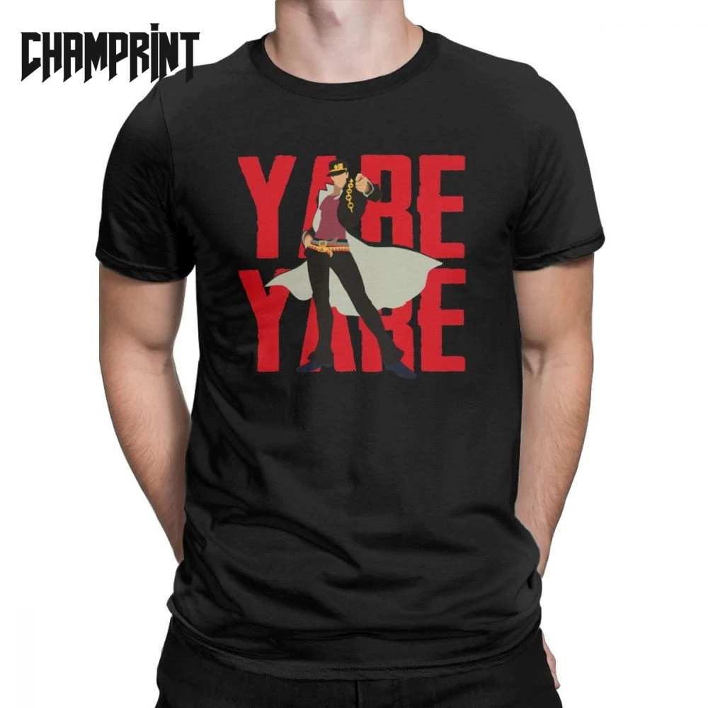 Jotaro Kujo Jojo's Bizarre Adventure Men T Shirt Joestar Anime Manga Crusaders Tees Short Sleeve T-Shirts Pure Cotton Tops |