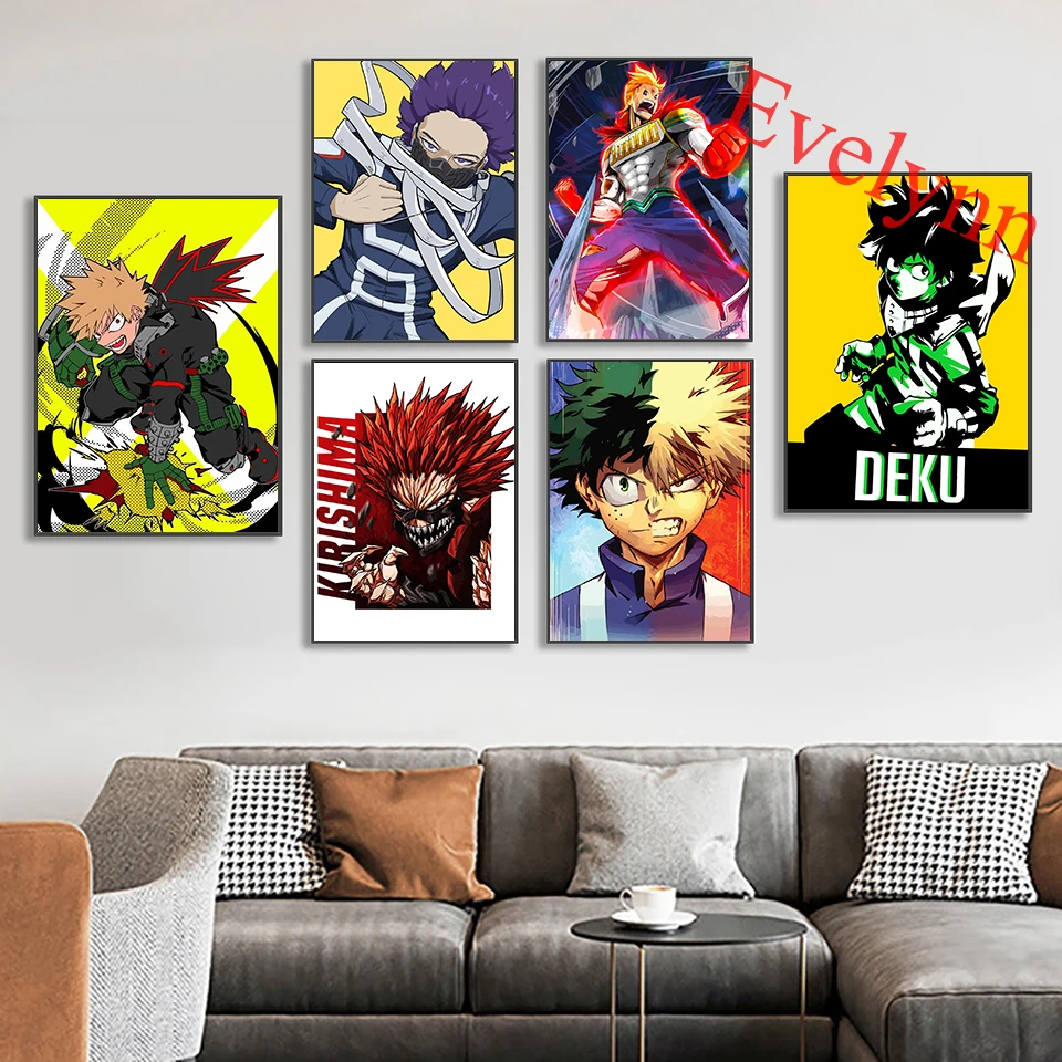 

Japan Anime My Hero Academia ，Modern Living Room Cartoon Posters Children Room Decor Picture Home Wall Art Prints Painting Gift