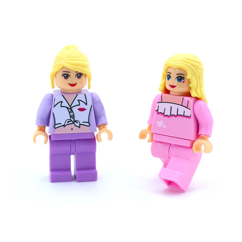 16pcs Mini Princess Girls Friend Action Figures Building Blocks Toys technic For Children Gifts Legoings Figure With Baseket Toy
