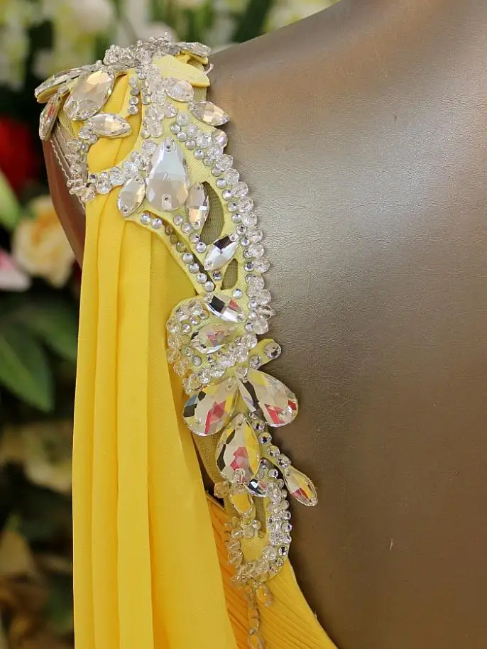 Роскошные Стразы Кристалл vestidos формальные невесты вечернее платье Фиолетовый шифон желтый Длинные платья для выпускников