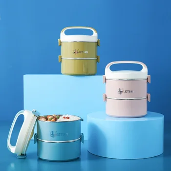 

Stainless Steel Double Layer Lunch Box Water Injection Insulation Leakproof Bento Box Portable Food Container
