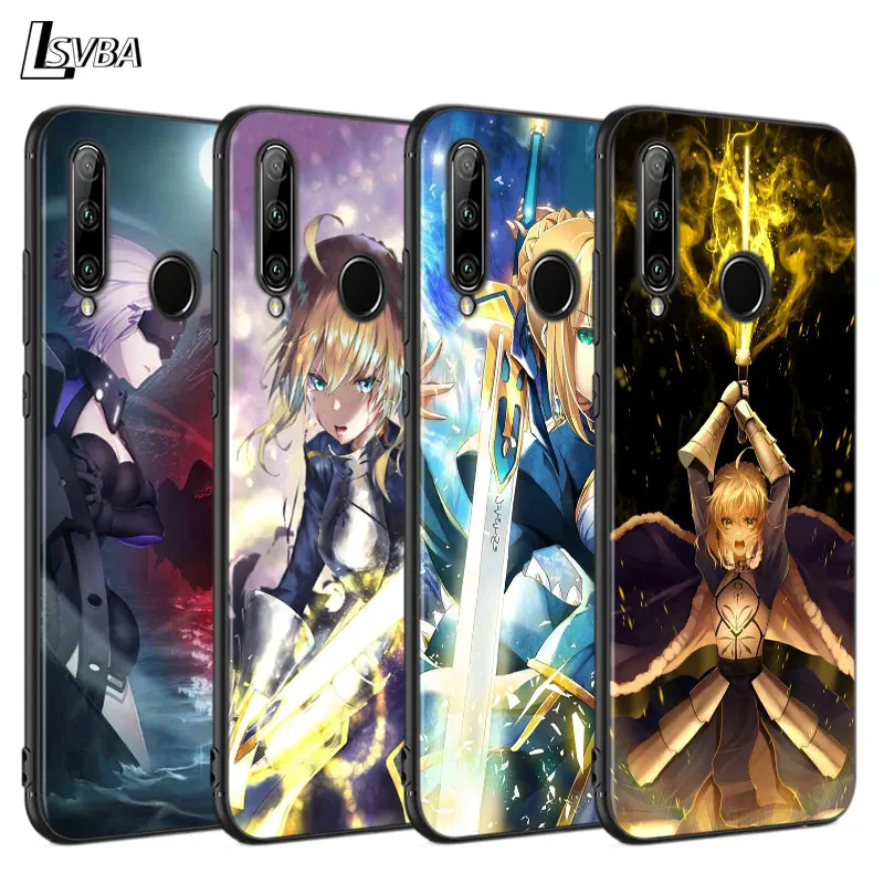 Черный чехол fate saber Back Shell Для Huawei P Smart Z Plus 2019 P40 P30 P20 Pro P10 P9 P8 Lite мягкий для