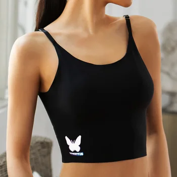 

Seamless Tank Top Fluorescence Butterfly Fashion Women Crop Tops Cool Female Underwear Tank Woman Sleeveless Backless Camisoles
