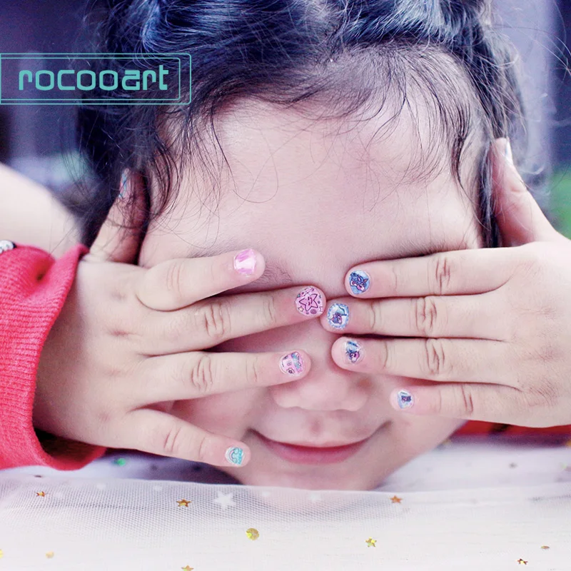 Rocooart beauty, мультипликационный рисунок, детские наклейки для ногтей, клей, сделай сам, искусство для ногтей, тату, временно, наклейки для ногтей, Декор