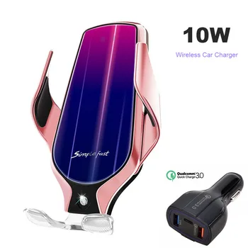 10 ワットカー駅 R9 ワイヤレス自動高速充電電話チー自動スマートセンサー急速充電 Pd Qc3.0 ワイヤレス車の充電器