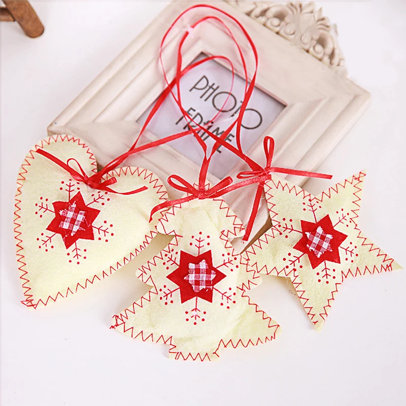 white 3 шт./компл., кулоны, украшения для рождественской елки, вечерние украшения для дома, подарок для детей, красный, белый и серый деревянный елки, рождественские украшения - Цвет: white