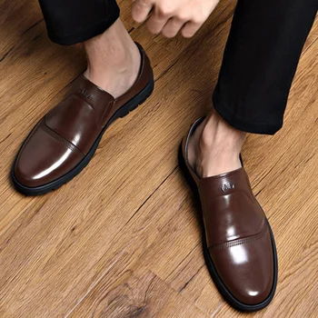 

Men's Shoes Comfortable Men Casual Shoes Genuine Leather Breathable Loafers Slip-on Footwear Gentlemen Walking Driving Shoes
