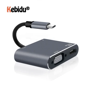 

USB 3.1 Type C To HDMI 4K VGA Adapter 1080P USB 3.0 HUB For Thunderbolt 3 With USBC 60W PD Port Splitter Cable For Macbook Pro