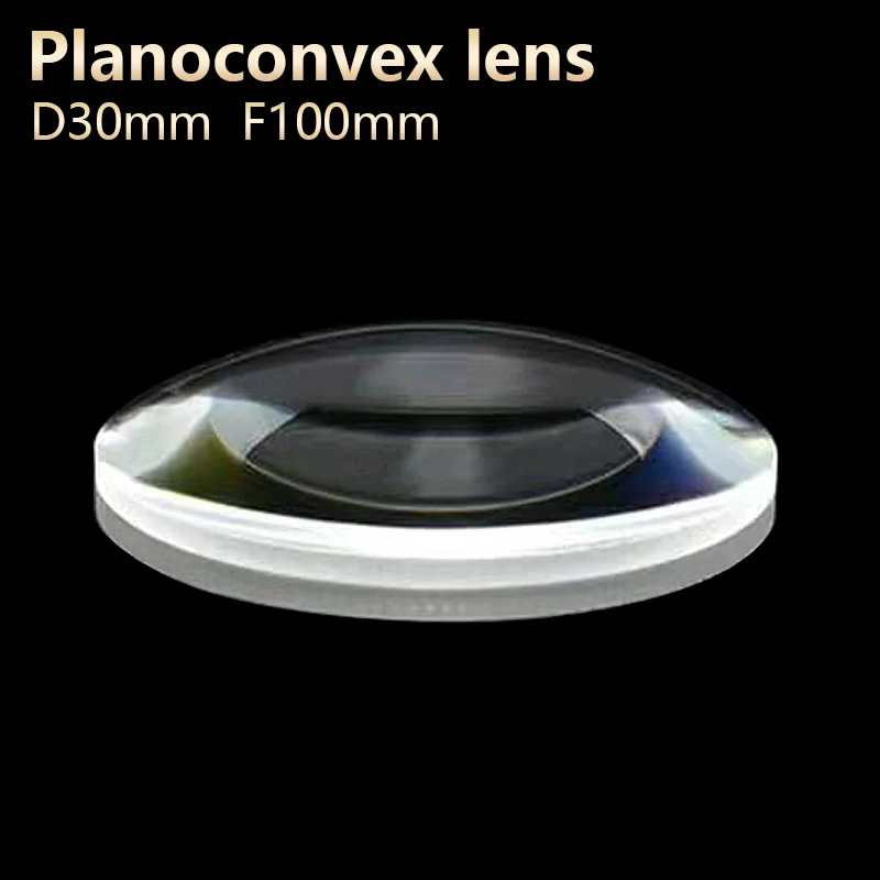 Plano Convex Lenses Galss Optical Lens Diy Telescope Microscope Eyepiece Spotlight D30mm F100mm