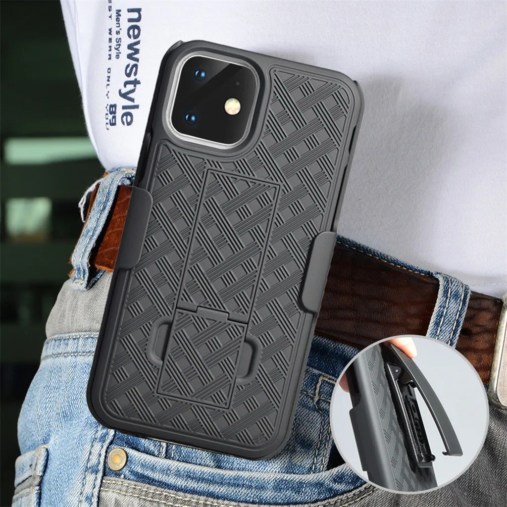 20# чехол для телефона iPhone 11 Чехол черный тонкий твердый чехол из поликарбоната Чехол Зажим для ремня для IPhone 11 задняя защитная крышка для телефона