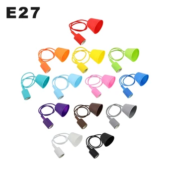 

E27 Personality Colorful LED Lamp Cover Silicone Lamp Holder Lamp Base For Ceiling Pendant Light Shade DIY Decoration Lighting