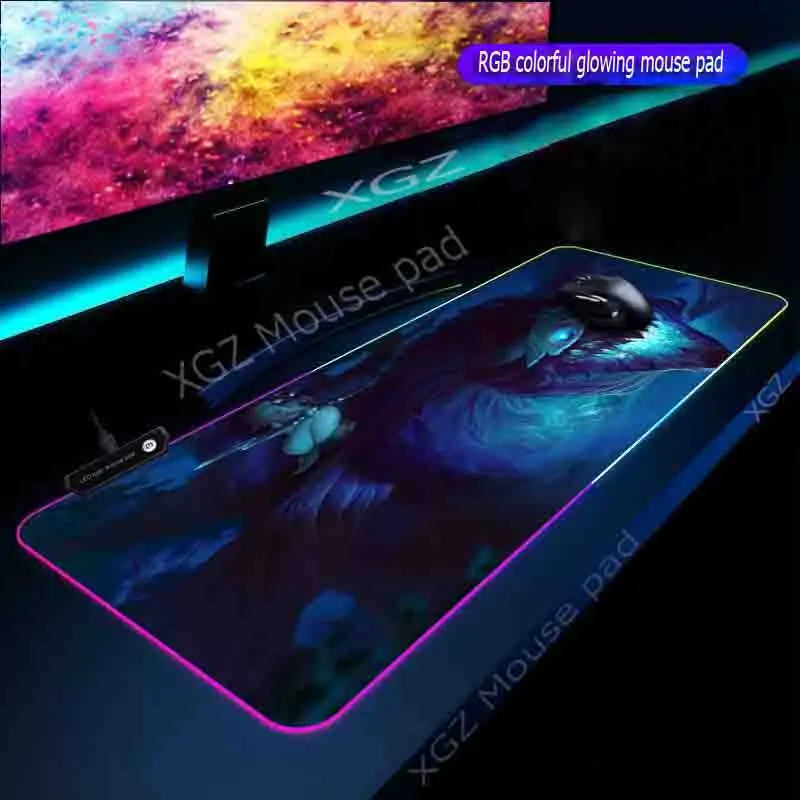 Mairuige Custom Large RGB Mouse Pad Black Lock Edge Computer Desk Pad Rubber Non-slip Dota Csgo Gam