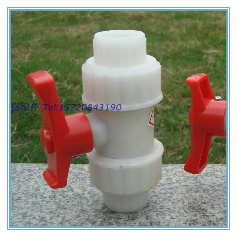 5pcs White DN15/20/25 Plastic Valve Polypropylene Handle Ball Valve 4 Points 6 Points PP Slip Knot Ball Valve