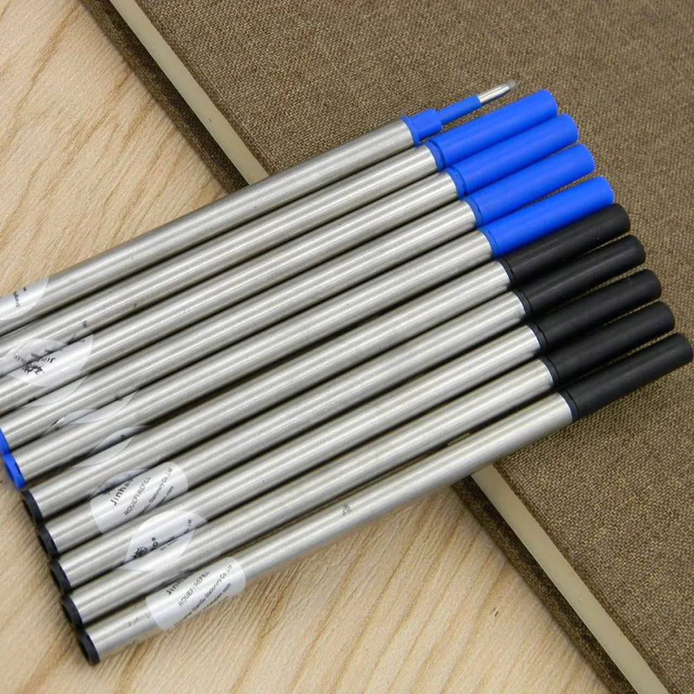 Jinhao-recarga de tinta azul y negra para recarga de bolígrafo, alta calidad, Suiza, firma, artículo de papelería para caligrafía, 10 Uds.