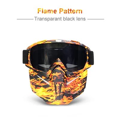 Flame Pattern Mosodo снегоходные лыжные очки мотоцикл красочные противотуманные маски Снег ветрозащитный зимние лыжные очки сноуборд очки - Цвет: Flame Pattern