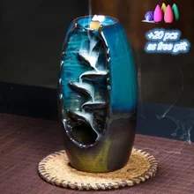 Бесплатный 20 шт Подарочный держатель ладана керамический обратный поток водопад Подставка под курения курильница подарок матери домашний декор