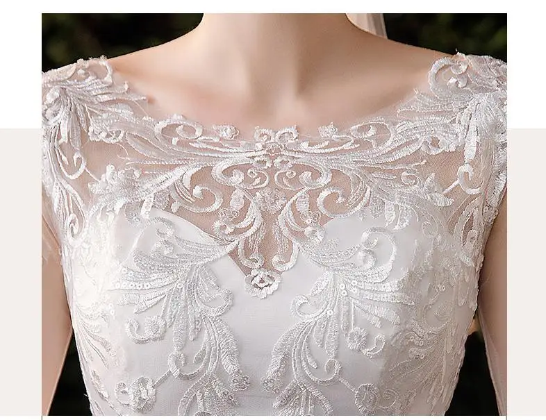 New Sweetheart Three Quarter Elegant Wedding Dress With Sleeve Long Lace Embroidery Train Bridal Gown Plus Size Vestido De Noiva vintage wedding dresses