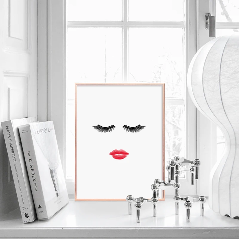 Modern Lashes Fashion Canvas Poster Painting Wall Art Eyelashes Print Makeup Wall Picture Decorative for Girl Room Salon Decor