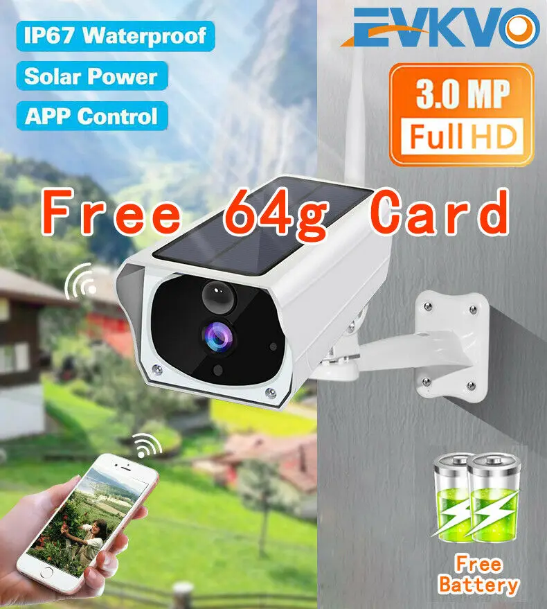 3MP Солнечная энергия Full HD IP камера наружная IP66 ПИР обнаруживает двойной