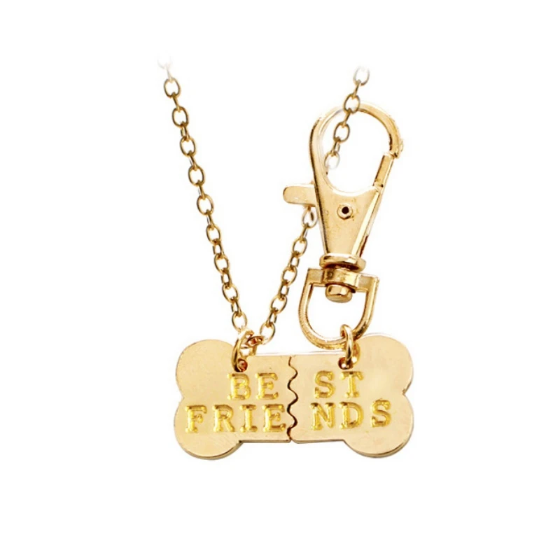 2 pcs/set Broken Dog Bone Best Friends Pendant Necklace Keychain Keyring For Owner Women Men Friendship Pet Animal Jewelry | Дом и сад