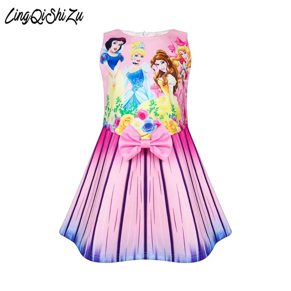 От 3 до 10 лет Платья принцессы с героями мультфильмов для девочек; Рождественский костюм; вечерние платья Белоснежки и Софии для девочек; 2500