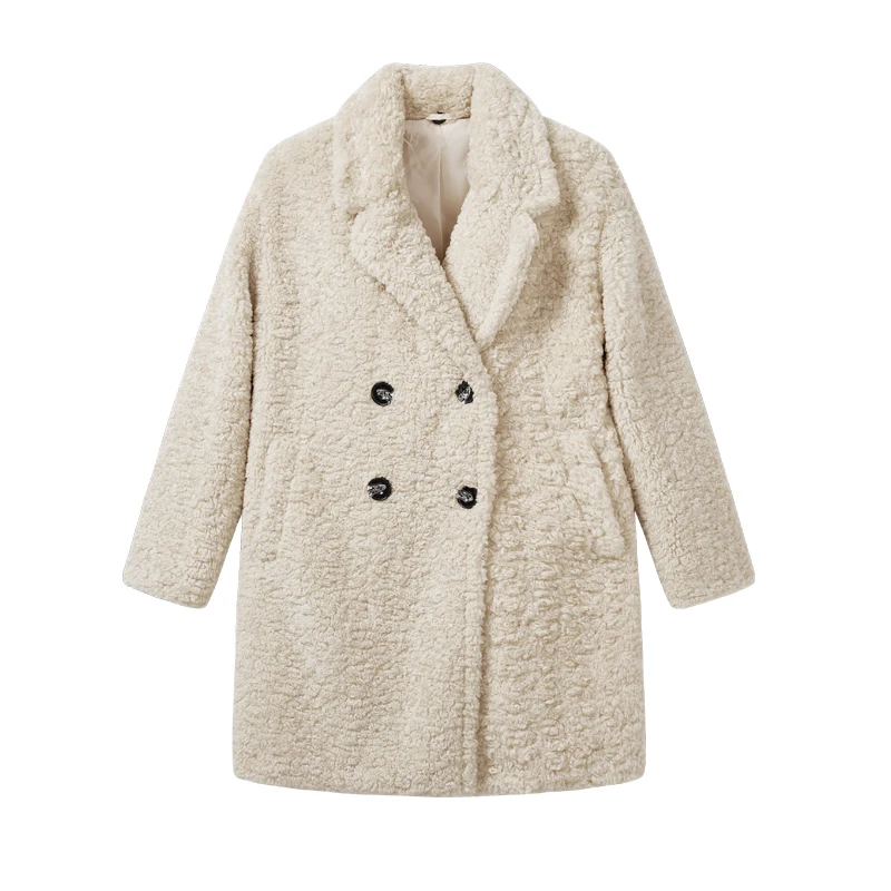 Chegada feminina solto longo blusão кордейру casaco moda outono e мужские зимние парки inverno: médio longo blusão кордейру casaco chaquetas mujer - Цвет: Белый