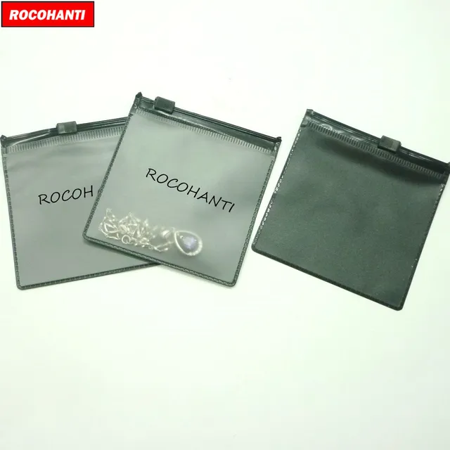 100 Dcs Egyedi Logó Nyomtatott Mini Fekete Cipzáras Műanyag Zacskó Kis Pvc Tasak Ékszerzsákok Ajándékcsomagoláshoz Bolsas Ziploc - Image 2
