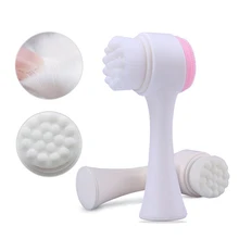 3D двухсторонняя щетка для очищения лица силиконовая Очищающая щетка для лица портативная многофункциональная Массажная щетка для лица