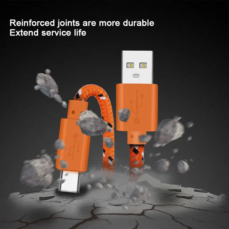 Нейлоновый Плетеный Micro USB кабель 1 м/2 м/3 м для синхронизации данных и зарядки Samsung