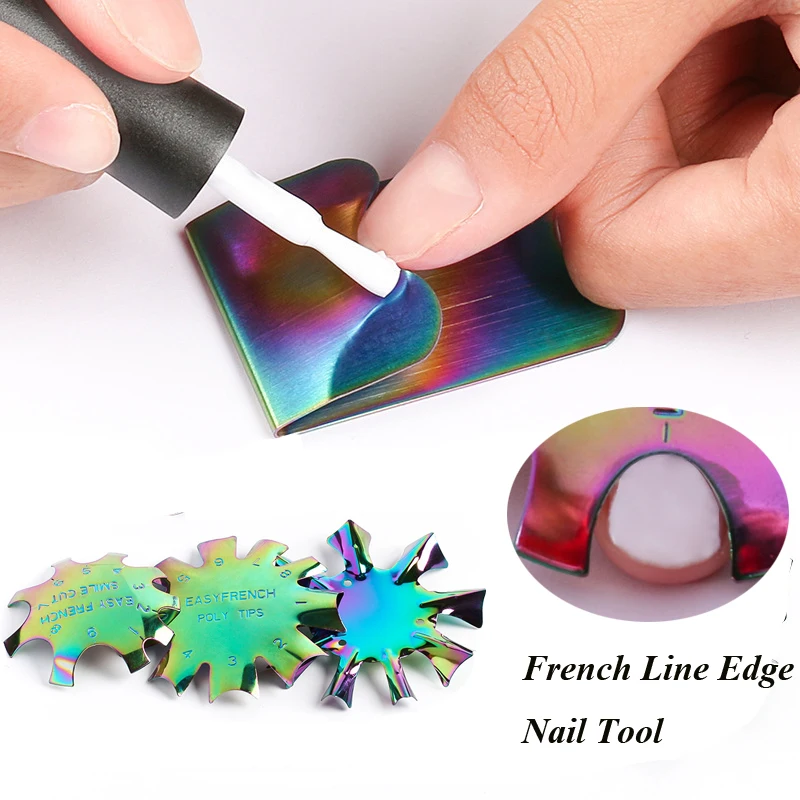 

1Pc Easy French Line Edge Nail Tool Cutter Nail Stencil Edge Trimmer Multi-size Nail Manicure Nail Art Styling Tools 7.5cm