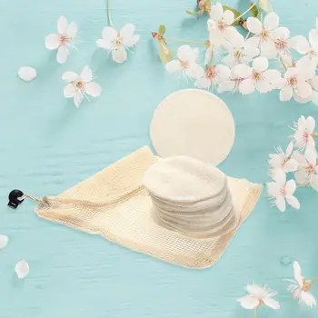 

6pcs Bamboo Fiber Makeup Remover Pads Reusable Cotton Pads Make up Facial Remover Triple Wipe Nail Art Cleaning Pads Washable