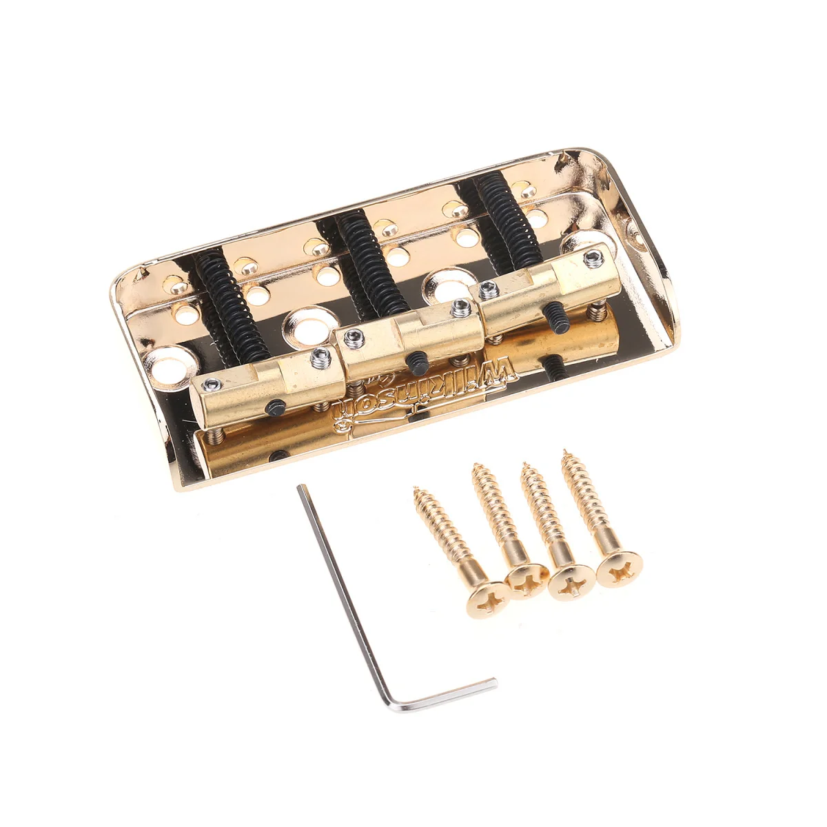 Wilkinson Wtbs Korte Tele Bridge Messing Gecompenseerd 3-Zadels Voor Humbucker Telecaster Stijl Of Vintage Elektrische Gitaar, Goud