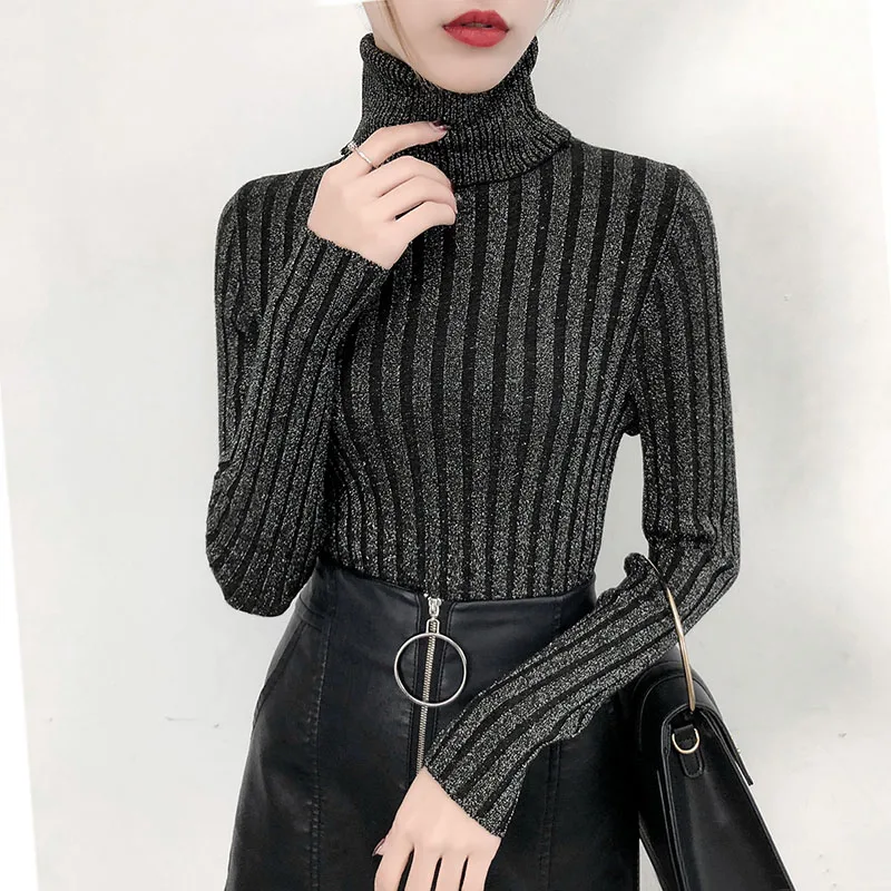 Черный BOBOKATEER pull femme черный свитер с высоким воротом Женский пуловер sueter mujer invierno женские свитера зимний белый свитер - Цвет: Черный